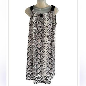 Dana Buchman snake skin print dress sleeveless  summer sun dress size medium